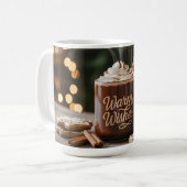 Warm Wishes Holiday Mug: Cozy Hot Chocolate Koffiemok (Voorkant links)