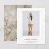 Warm Wishes Holiday Photo Card Feestdagenkaart (Voorkant / Achterkant)