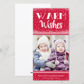 Warm Wishes Holiday Photo Card / Red Feestdagenkaart (Voorkant / Achterkant)