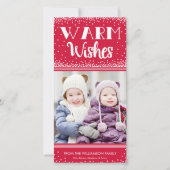 Warm Wishes Holiday Photo Card / Red Feestdagenkaart (Voorkant)