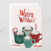 Warm Wishes Hot Chocolate Holiday Kaart (Voorkant / Achterkant)
