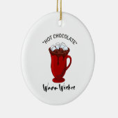 Warm Wishes Hot Chocolate Holiday Keramisch Ornament (Rechts)
