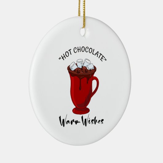 Warm Wishes Hot Chocolate Holiday Keramisch Ornament (Rechts)
