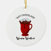 Warm Wishes Hot Chocolate Holiday Keramisch Ornament (Voorkant)