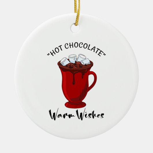Warm Wishes Hot Chocolate Holiday Keramisch Ornament (Voorkant)