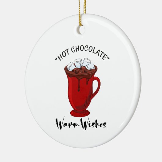 Warm Wishes Hot Chocolate Holiday Keramisch Ornament (Links)