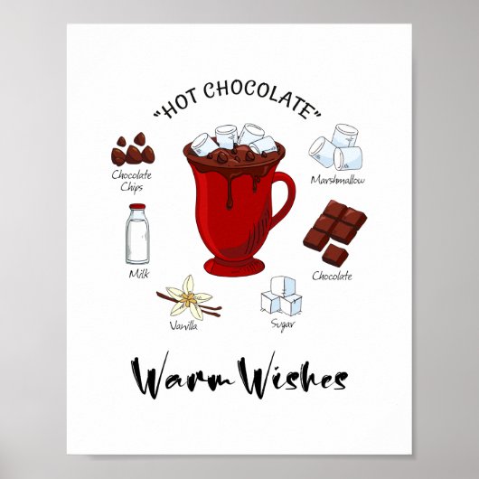Warm Wishes Hot Chocolate Holiday Poster (Voorkant)