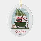 Warm Wishes Hot Cocoa Camper Kerstmis Keramisch Ornament (Rechts)