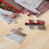 Warm Wishes Hot Cup Cocoa Red White Photo Collage Legpuzzel (Zijkant)