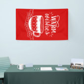 Warm Wishes Hot Cup Koffie Caca Red White Spandoek (Beurs)