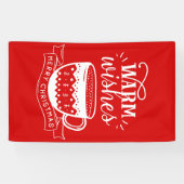 Warm Wishes Hot Cup Koffie Caca Red White Spandoek (Horizontaal)