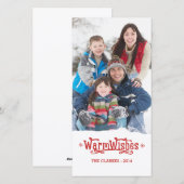 Warm Wishes | Kerst Foto Kaart (Voorkant / Achterkant)