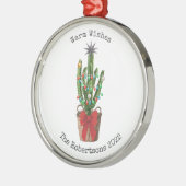 Warm Wishes Kerstcactus Year Metalen Ornament (Links)