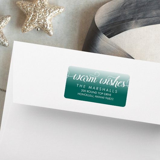 Warm Wishes kerstfeestdag Return Address Etiket