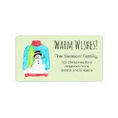 Warm Wishes kerstkeukenlabel Etiket (Voorkant)