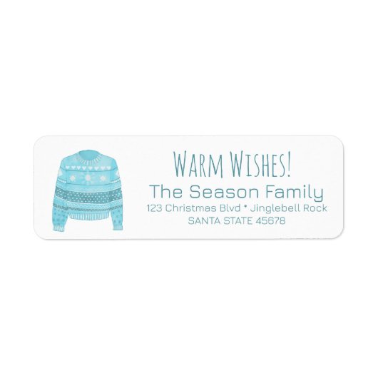 Warm Wishes kerstkeukenlabel Etiket (Voorkant)