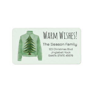 Warm Wishes kerstkeukenlabel Etiket