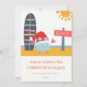 Warm Wishes Kerstmis in juli Beach Sun Sand Crab Feestdagenkaart (Voorkant)