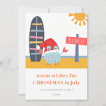 Warm Wishes Kerstmis in juli Beach Sun Sand Crab Feestdagenkaart<br><div class="desc">Als u nog meer aanpassingen nodig hebt,  kunt u mij op yellowfebstudio@gmail.com vrij klikken.</div>