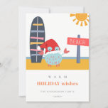 Warm Wishes Kerstmis in juli Beach Sun Sand Crab Feestdagenkaart<br><div class="desc">Als u nog meer aanpassingen nodig hebt,  kunt u mij op yellowfebstudio@gmail.com vrij klikken.</div>