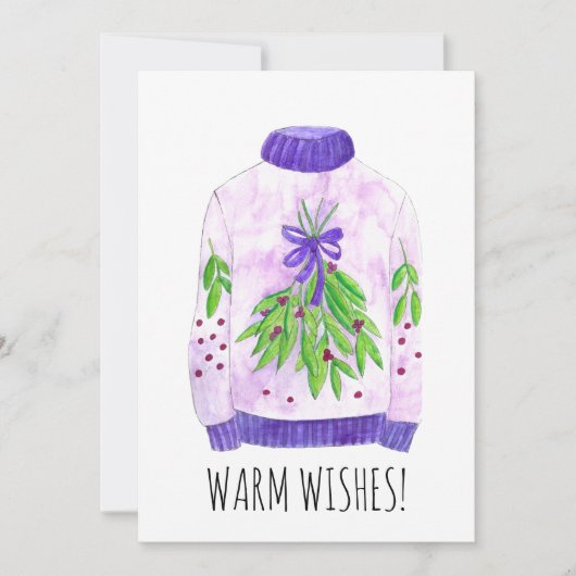 Warm Wishes kerstsweater Feestdagenkaart (Voorkant)