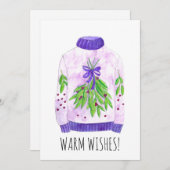 Warm Wishes kerstsweater Feestdagenkaart (Voorkant / Achterkant)
