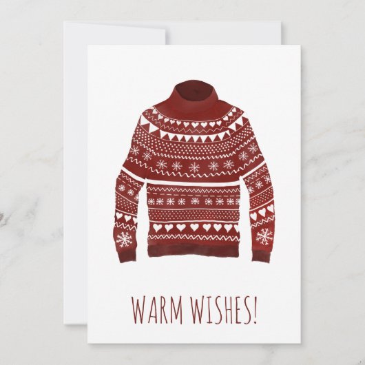 Warm Wishes kerstsweater Holiday Card Feestdagenkaart (Voorkant)