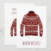 Warm Wishes kerstsweater Holiday Card Feestdagenkaart (Voorkant / Achterkant)