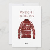 Warm Wishes kerstsweater Holiday Card Feestdagenkaart (Achterkant)