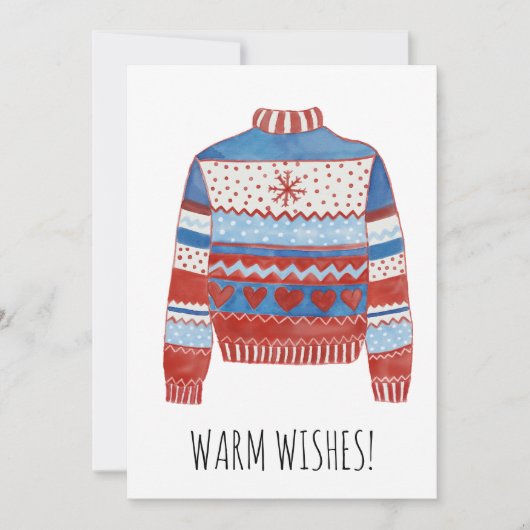 Warm Wishes kerstsweater Holiday Card Feestdagenkaart (Voorkant)