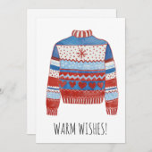 Warm Wishes kerstsweater Holiday Card Feestdagenkaart (Voorkant / Achterkant)