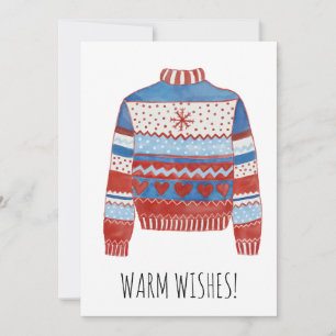 Warm Wishes kerstsweater Holiday Card Feestdagenkaart
