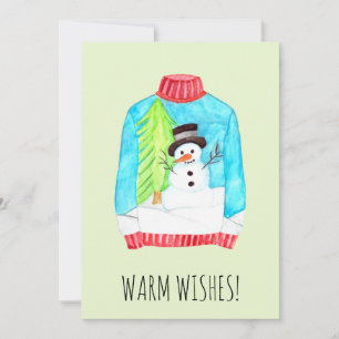 Warm Wishes kerstsweater Holiday Card Feestdagenkaart