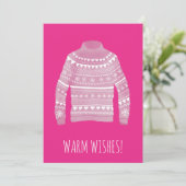 Warm Wishes kerstsweater Holiday Card Feestdagenkaart (Staand voorkant)