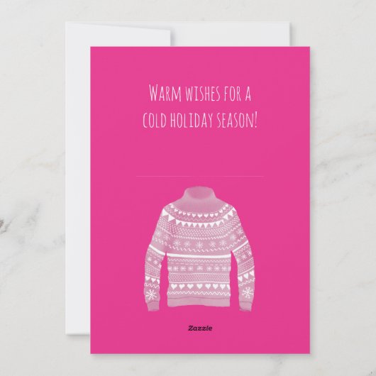 Warm Wishes kerstsweater Holiday Card Feestdagenkaart (Achterkant)