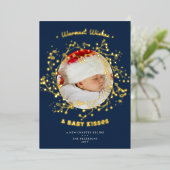 Warm Wishes Kisses Whimsical Baby Aankondiging (Staand Voorkant)