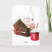 Warm Wishes Koekjes en Cacao Gemberkoek Kerstmis Feestdagen Kaart (Achterkant)
