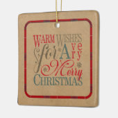 Warm Wishes Kraft & Tartan Red/Green ID589 Keramisch Ornament (Links)