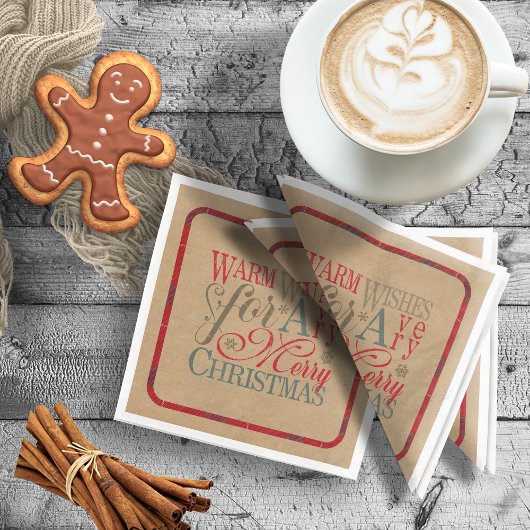 Warm Wishes Kraft & Tartan Red/Green ID589 Servet