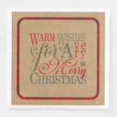 Warm Wishes Kraft & Tartan Red/Green ID589 Servet (Voorkant)