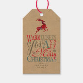 Warm Wishes Kraft & Tartan Red ID589 Cadeaulabel (Voorkant)