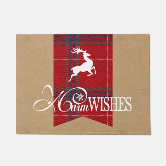 Warm Wishes Kraft & Tartan Red ID589 Deurmat (Voorkant)
