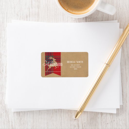 Warm Wishes Kraft & Tartan Red ID589 Etiket (Insitu)