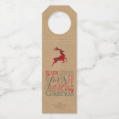 Warm Wishes Kraft & Tartan Red ID589 Flessenhanger (Voorkant)