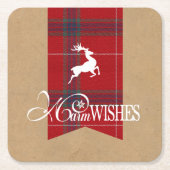 Warm Wishes Kraft & Tartan Red ID589 Kartonnen Onderzetters (Voorkant)