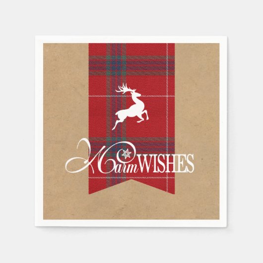 Warm Wishes Kraft & Tartan Red ID589 Servet (Voorkant)