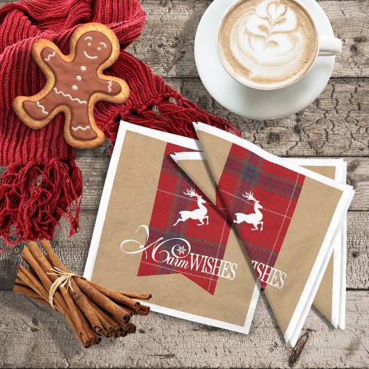 Warm Wishes Kraft & Tartan Red ID589 Servet