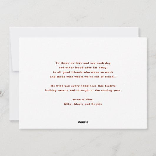 Warm Wishes Lettering | Foto Snowflakes Mittens Feestdagenkaart (Achterkant)