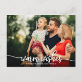 Warm Wishes met kalligrafie Kerstmis Briefkaart (Voorkant)