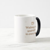 Warm Wishes | Minimalist Christmas Quote Mug Magische Mok (Voorkant rechts)